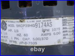 GE Motors 5KCP39HG9174AS Furnace Blower Motor 1/3HP 1075RPM 115V P-8-7505 GE Motors 5KCP39HG9174AS Furnace Blower Motor 1/3HP 1075RPM 115V P-8-7505