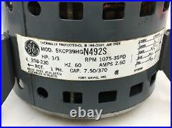 GE Motors 5KCP39HGN492S Furnace Blower Motor 1/3HP 1075RPM 230V 3Spd used #MC615