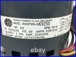 GE Motors 5KCP39LGK925S Furnace Blower Motor 1/3HP 1075RPM 208-230 V used #MC552