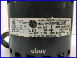 GE Motors 5KCP39PGN160AS Furnace Blower Motor 3/4HP 1075RPM 4SPD 115V used #ME77