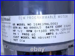 GE Motors 5SME39HL0003 1/2HP 120/240V ECM Furnace Blower Motor HD44AE116 CCW