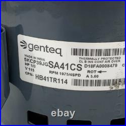 Genteq 5KCP39JGSA41S Furnace Blower Motor HB41TR114 1/3HP 115V 1075RPM/4SPD