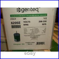 Genteq 6205e 1/2hp Ecm Evergreen Direct Drive Blower Motor, 208-230/50-60/1
