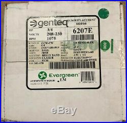 Genteq Evergreen 6207E Replacement 3/4 HP 230 Volt Furnace Blower Motor