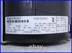 Genteq F42F52A50 Furnace Blower Motor 1/3HP 115V 1075RPM 2SPD 177128 CCWLE