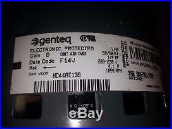 Genteq HD44AE138 HD 44AE 138 1/2 HP. 5 Furnace Blower Motor 1050 RPM NEW