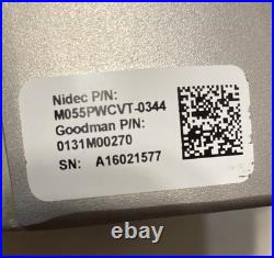 Goodman M055PWCVT-0344 1/2 HP 120/240V Blower Motor 0131M00270 CW LE used TESTED Goodman M055PWCVT-0344 1/2 HP 120/240V Blower Motor 0131M00270 CW LE used TESTED