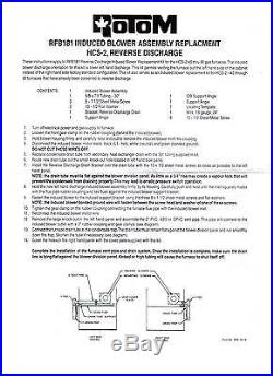 Inducer Furnace Blower Motor for Olsen Airco 18102 27614 117591-00 Rotom RFB181