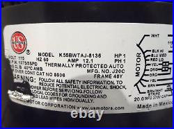 K55BWTAJ-8136 Blower Motor 1HP 115V 60Hz 12.1A 1PH 1075RPM 3SPD with Capacitor