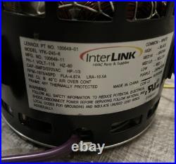 Lennox Interlink Furnace Blower Motor 100649-01 YFK-245-6 1/3HP 115V 1075RPM 4SP