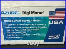 Mars 10861 Azure 1/2-1 HP HVAC Blower Digi Motor 5.5 48 Frame Reversible