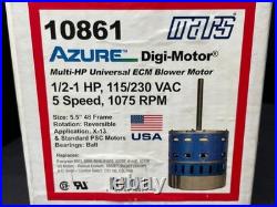 Mars 10861 Azure 1/2-1 HP HVAC Blower Digi Motor 5.5 48 Frame Reversible