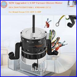 NEW ZWK702D0559801 115-120V 3/4HP HVAC Furnace Blower Motor For Broad-Ocean
