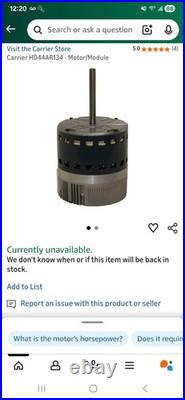 New Carrier HD44AR134 ECM Furnace Blower Motor 1/2HP 120/240V 1050RPM