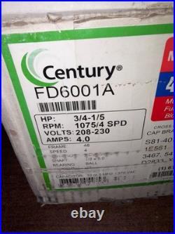 New Century Fd6001a Multi HP 40c Furnace Blower Motor. S4