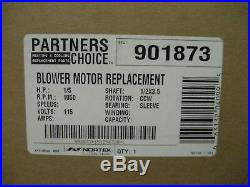 New Nordyne Genteq 901873 621081H 326P203 1/5HP Mobile Home Furnace Blower Motor
