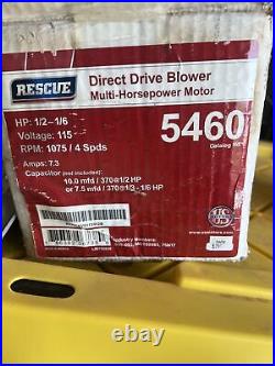 New US Motors Rescue 5460 K55HXENV-0115 1/2HP 115V 4-Speed Furnace Blower Motor