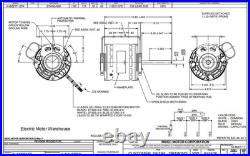 Nidec 1374 Blower Motor 1/30 HP 1100 RPM 3-Speed 115V PSC HVAC