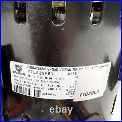 OEM 3/4 HP Furnace Blower Motor Zhongshan Broad-Ocean Y7L623F57 115V 3/4 HP 60Hz