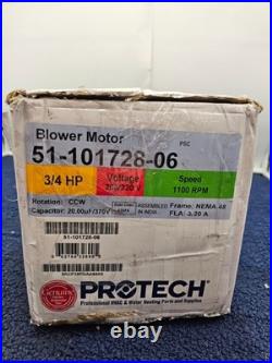 PROTECH 51-101728-06 Genteq Furnace Blower Motor 3/4HP 208/230V 1100RPM