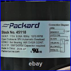 Packard 45118 Furnace Blower Fan Motor for Carrier HC45AE118A 3/4HP
