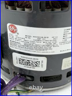 US Motors K55HXHGB-8639 Furnace Blower Motor 1/2HP 115V 5SPD 1075RPM 1PH 60L2201