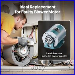 Uimoso 1/2HP Furnace Blower Motor 1720RPM 115V 7.1A 1.6 Shaft CWithCCW Rotation