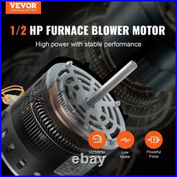 VEVOR 1/2HP Furnace Blower Motor, 208/230V 2.7Amps, 1075RPM 5 Speeds, CWithCCW Rot