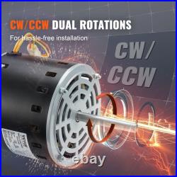 VEVOR 1/2HP Furnace Blower Motor, 208/230V 2.7Amps, 1075RPM 5 Speeds, CWithCCW Rot