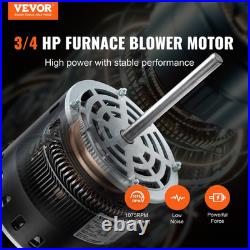 VEVOR 3/4HP Furnace Blower Motor, 208/230V 3.85Amps, 1075RPM 5 Speeds, CWithCCW Ro
