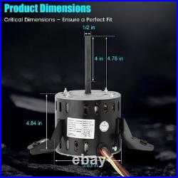 Y7l623e21 Furnace Blower Motor 1/2Hp 115V 4 Speed Goodman Replacement