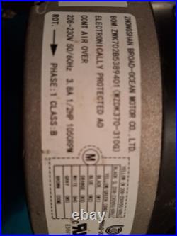 Zhongshan ZWK702B5389401 Broad Ocean Furnace Blower Motor 1/2 1050 RPM 208230V